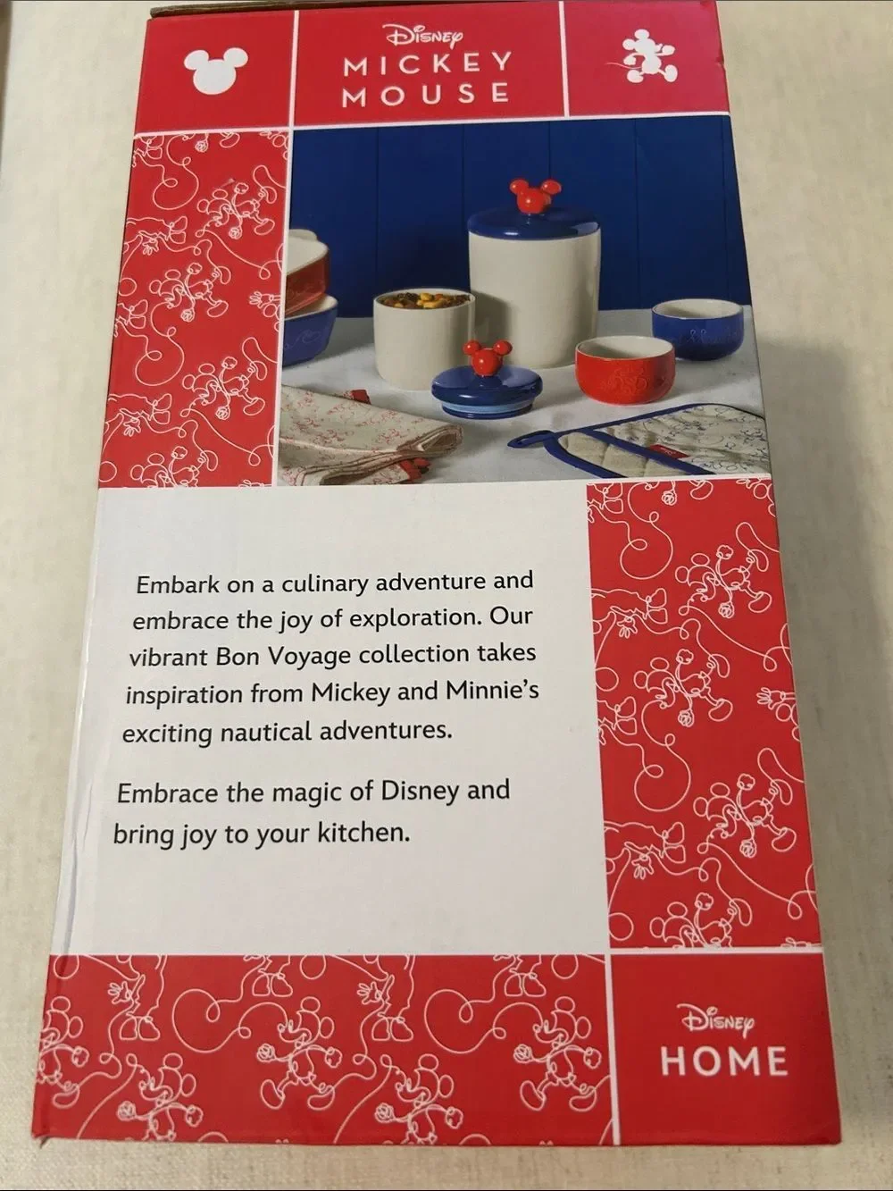 Disney Mickey Mouse Ceramic Canisters Set of 2, Red, White, Blue, NWT